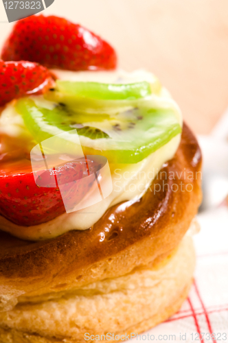 Image of French cake with fresh fruits