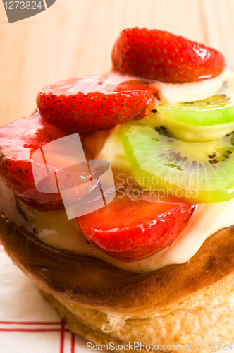 Image of French cake with fresh fruits
