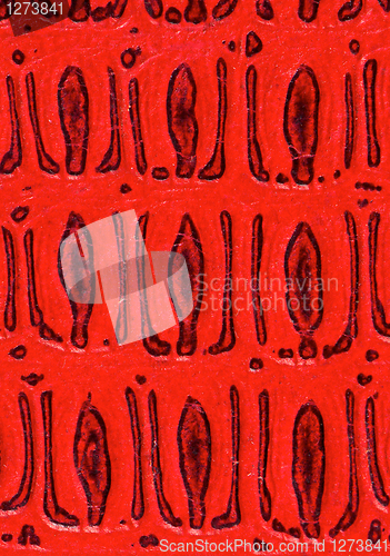 Image of Red leather book cover detail