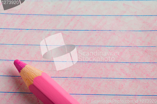 Image of Pink color pencil with coloring