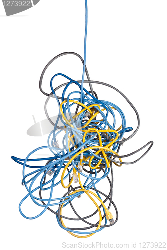 Image of Tangled network cables