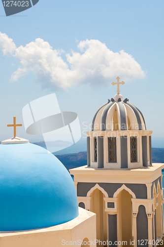 Image of Old church domes in Santorini