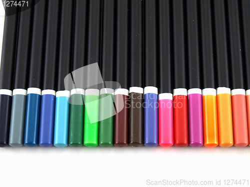 Image of Row of Colored Pencils