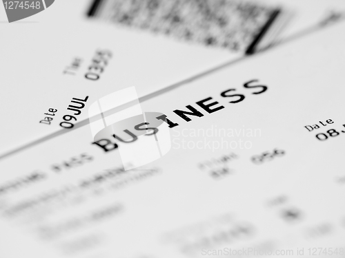 Image of Business class ticket