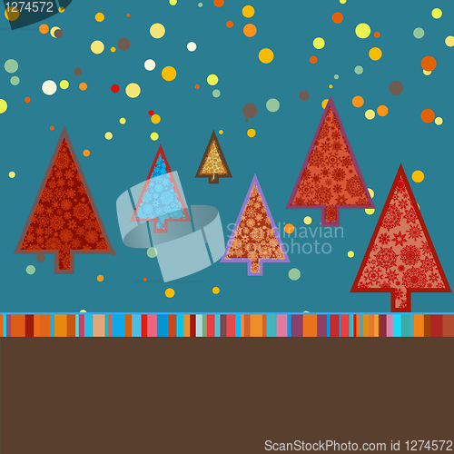 Image of Retro Christmas Card Template. EPS 8