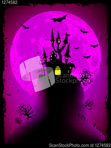 Image of Scary halloween vector with magical abbey. EPS 8