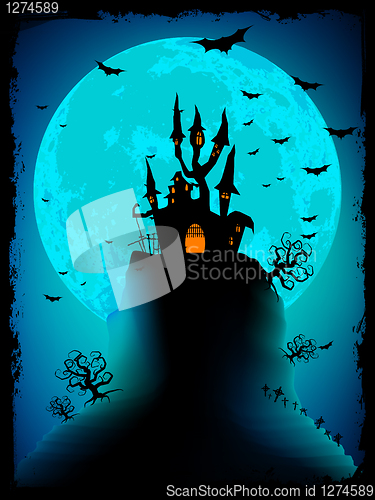 Image of Scary halloween vector with magical abbey. EPS 8