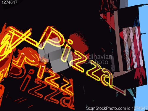 Image of Pizza neon sign in cutout effect