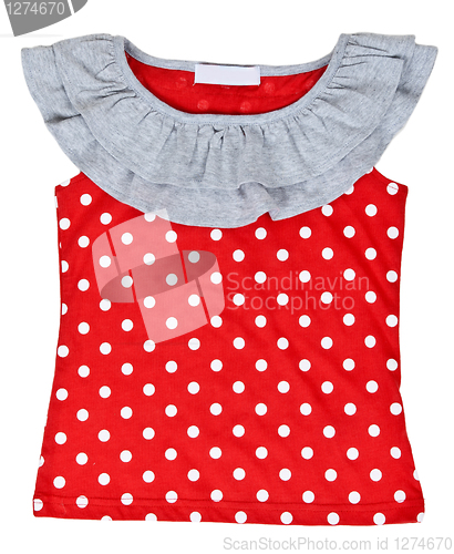 Image of red baby clothes with polka dots