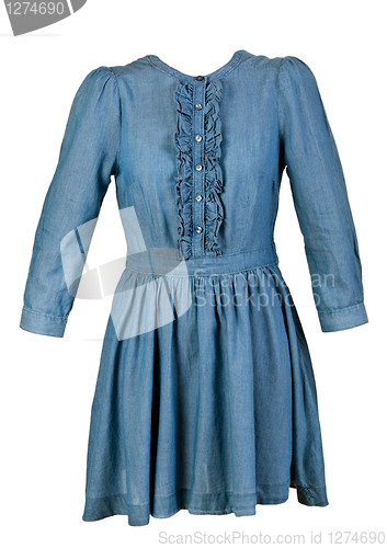 Image of blue denim dress