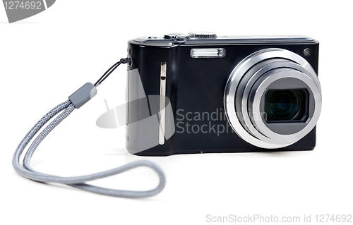 Image of black camera with sliding lens