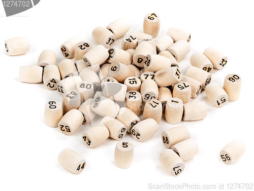 Image of wooden barrels with lotto numbers