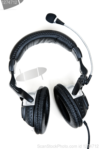 Image of Leather headset with microphone