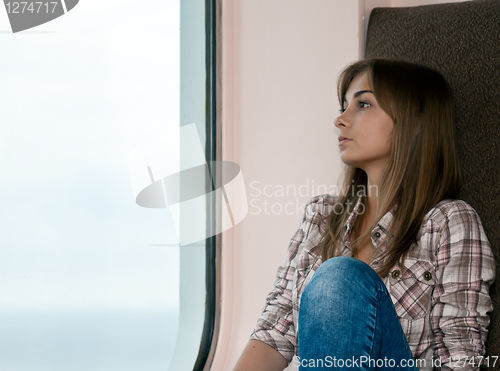 Image of pensive woman