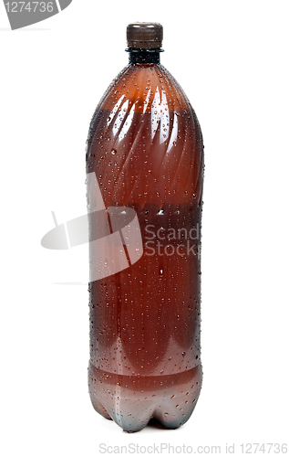 Image of brown plastic bottle with a beer