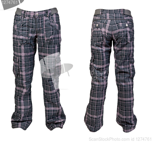 Image of collage two warm plaid pants