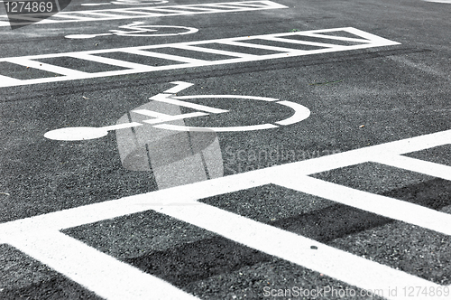 Image of Wheel chair symbol in parking lot