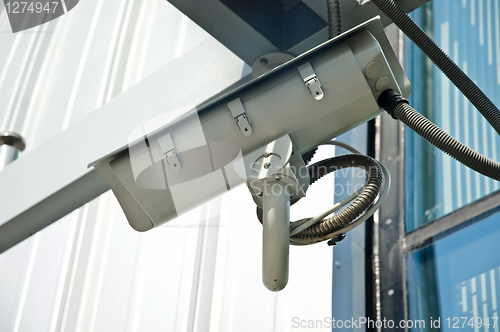 Image of Security camera on modern building