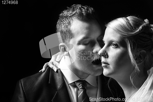 Image of Young attractive newly wed couple