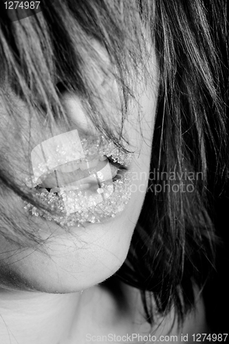 Image of Girl with sugar on her lips