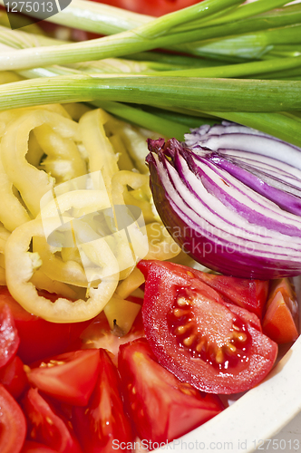Image of Fresh vegetables sliced up and ready to be served