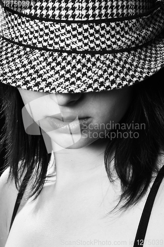 Image of Beautiful girl in sylish hat