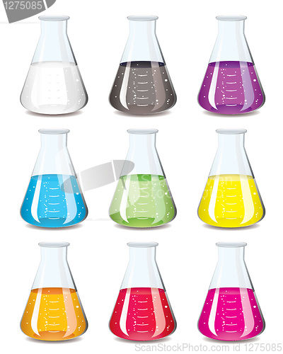 Image of chemistry flask collection