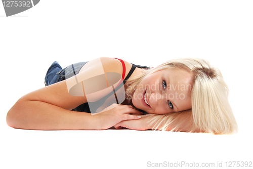 Image of Blond laying down