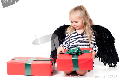 Image of Little cute girl in studio