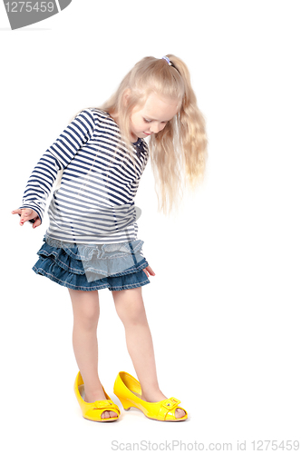 Image of Little cute girl in studio