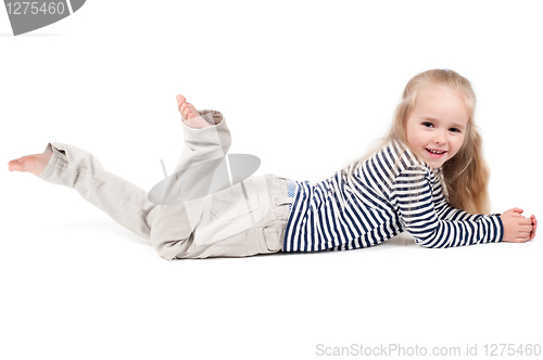 Image of Little cute girl in studio