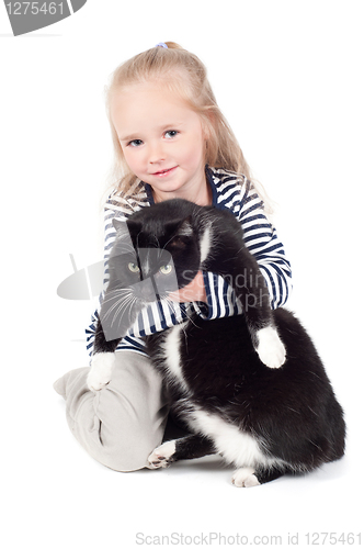 Image of Little cute girl in studio