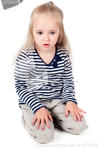 Image of Little cute girl in studio