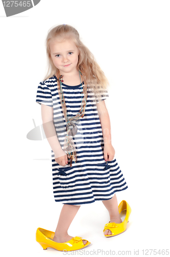 Image of Little cute girl in studio