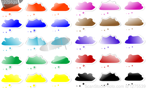 Image of set of Speech cloud bubbles