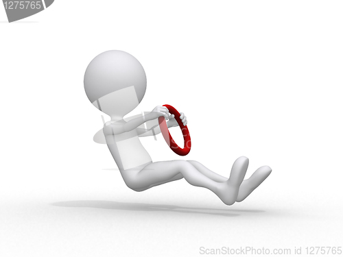 Image of Whiteman trying to drive. 3D concept 