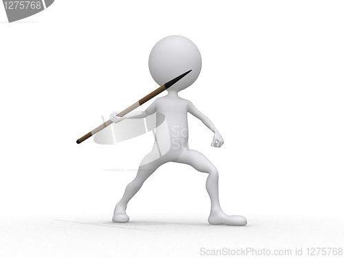 Image of Javelin throwing (3d on white background sports characters serie