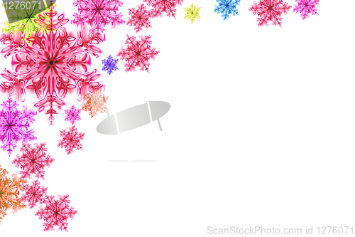 Image of color snowflakes background