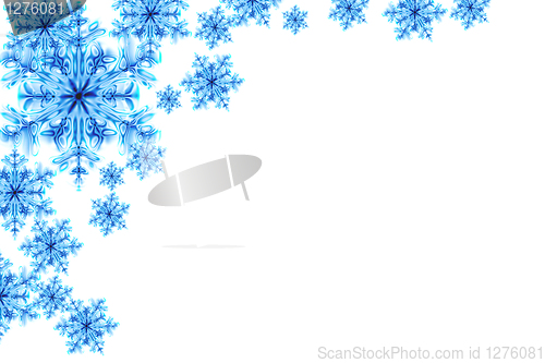 Image of blue snowflakes background