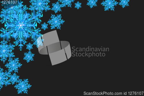 Image of blue snowflakes background