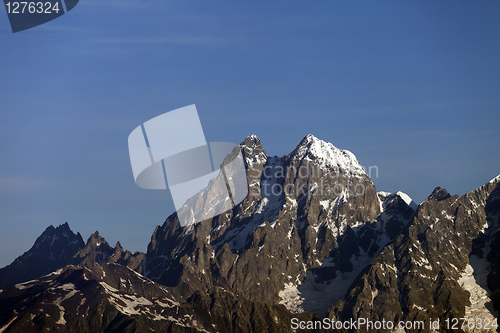 Image of Mt. Ushba, Caucasus Mountains, Georgia.