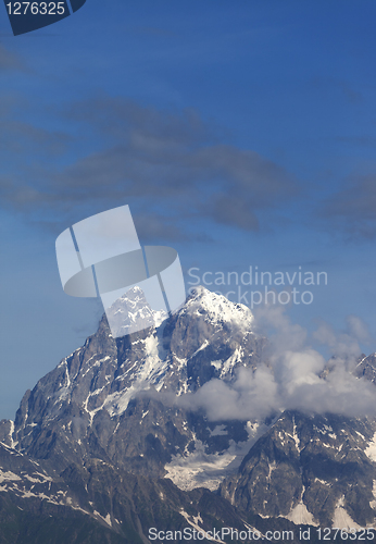 Image of Mt. Ushba, Caucasus Mountains, Georgia.