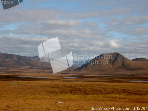 Image of Cloud shadows accross the Arctic desert