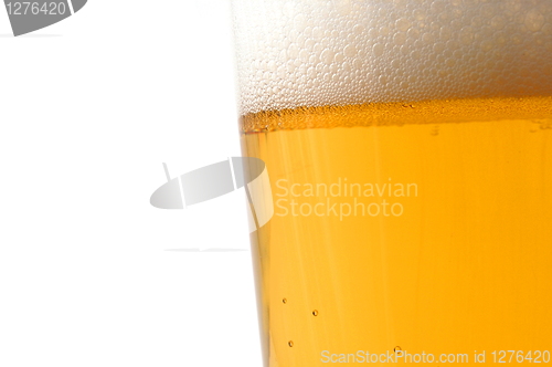 Image of glass of beer isolated on white background