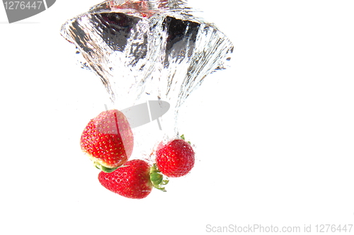 Image of strawberry in water