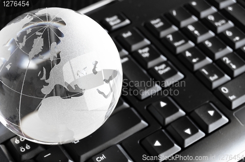 Image of globe and keyboard