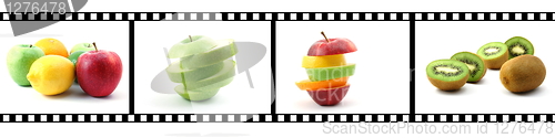 Image of collection of fruits with film strip