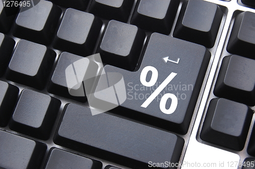 Image of percent symbol on key