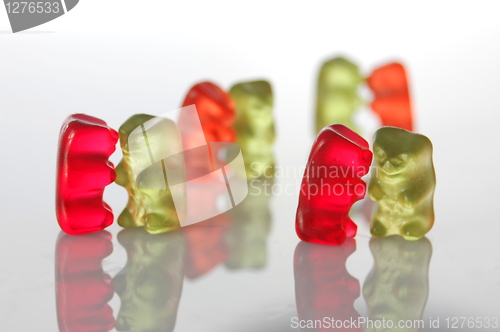 Image of gummy bears dancing at a party