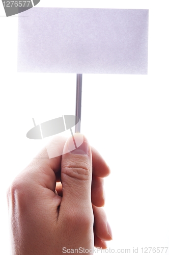 Image of hand and blank paper